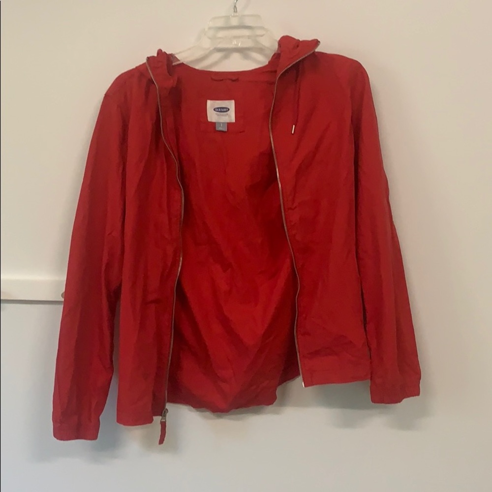 Red rain coat